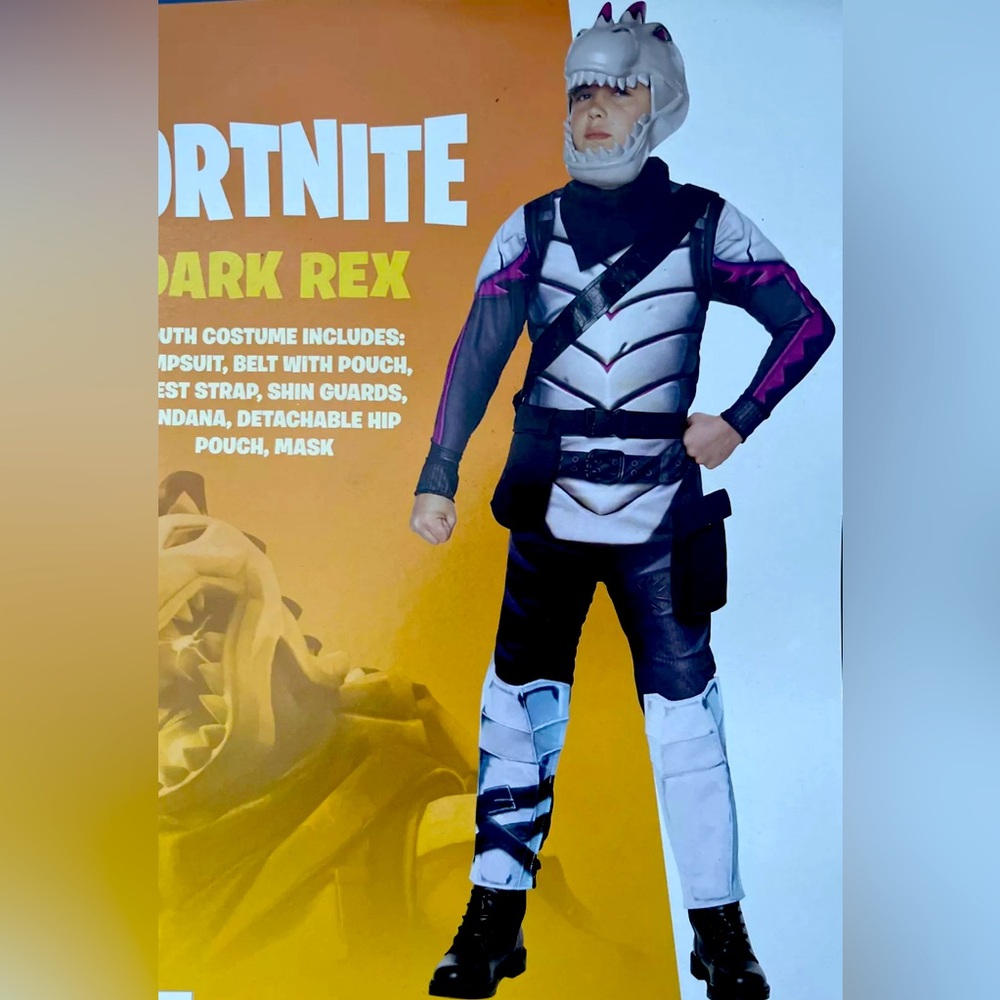 Dark Rex Child Boys Costume NEW Fortnite
Size Medium